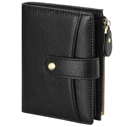 HOTFalan Mule Women's Lightweight Genuine Leather Wallet, Includes Card Holders, RFID-Blocking, Lightweight, Photo & ID Holder, Green