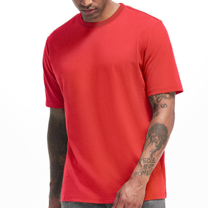 HOTVEIISAR Men's Heavy Weight Crew Neck T-Shirt Mens Premium Cotton Tee - Pre Shrunk S-3XL