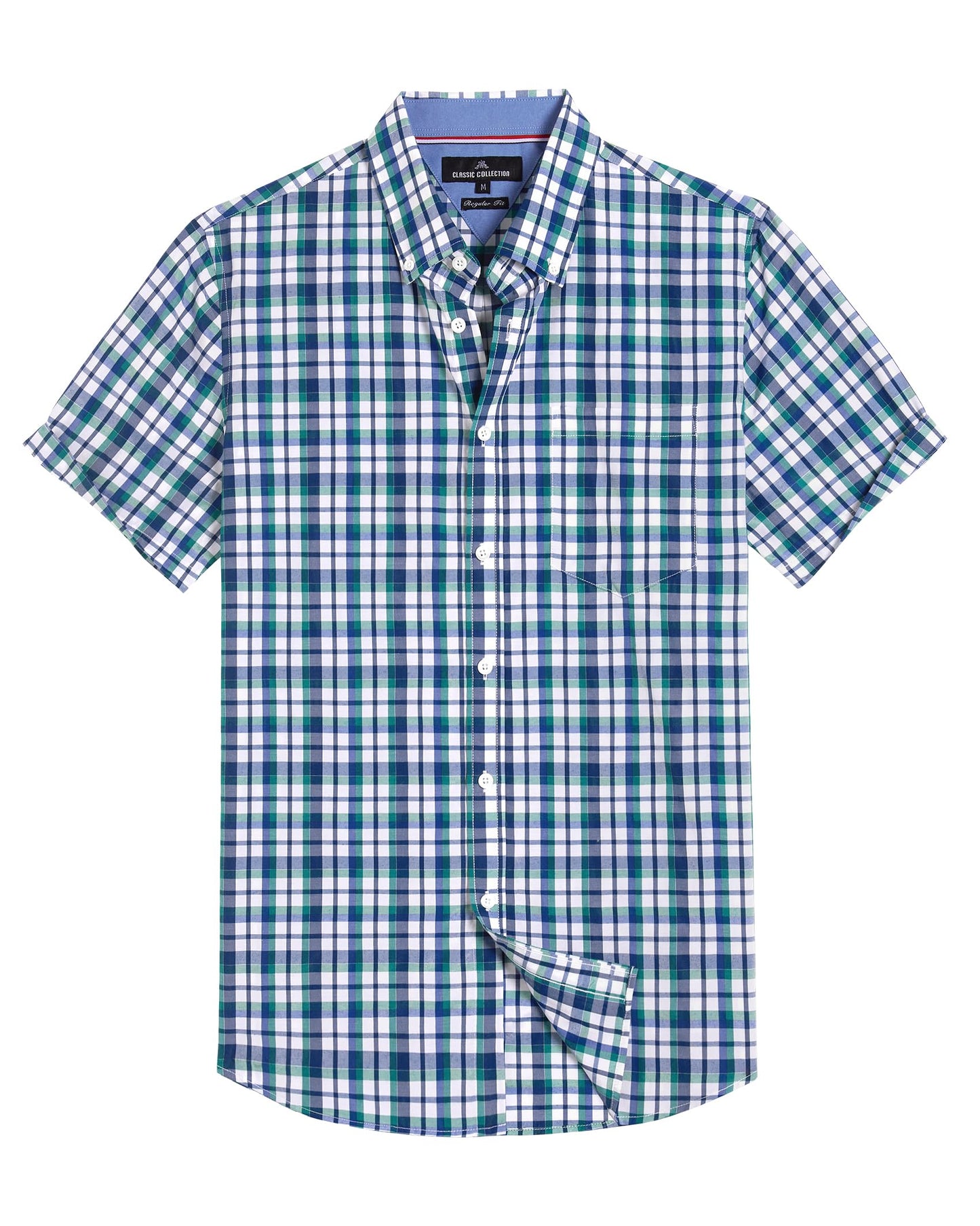 HOTAlimens & Gentle Plaid Mens Short Sleeve Button Down Shirts with Pocket | Lightweight,Button-Down Collar,Regular Fit,Excellent Colors,Breathable,Casual,Cotton Blend,Easy Care