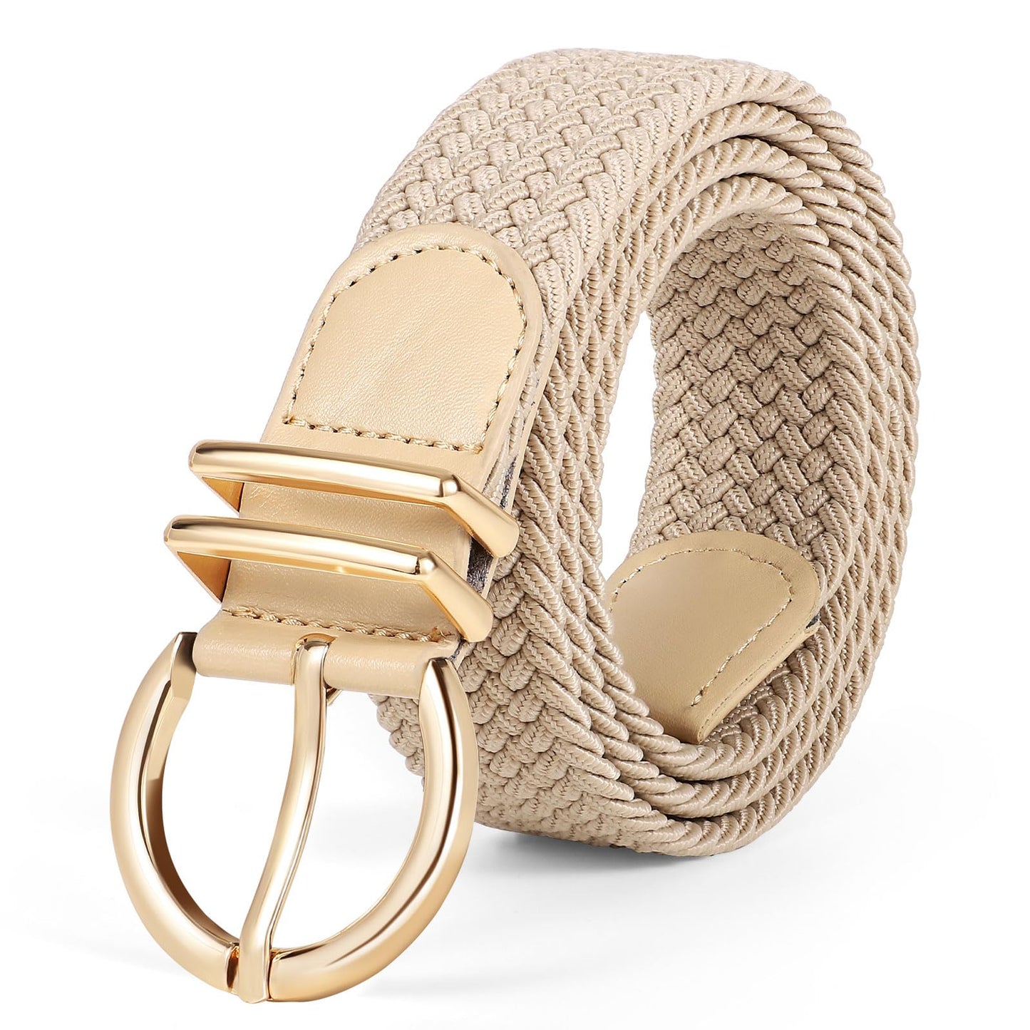 HOTJASGOOD Women Men Braided Woven Elastic Stretch Waist Belt Golf Canvas Fabric Casual Belt for Jeans Pants