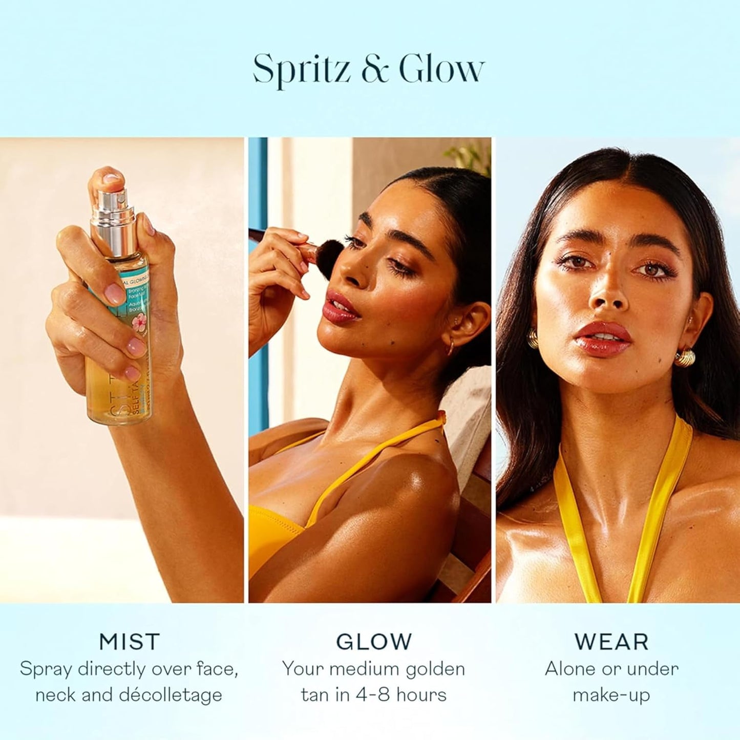 HOTSt. Tropez Self Tan Purity Face Mist, Natural Sunkissed Glow Face Tan with Hyaluronic Acid & Antioxidants, Vegan, Natural & Cruelty Free Face Care, 2.7 Fl Oz