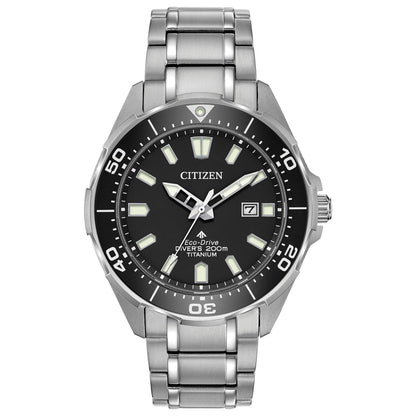 HOTCitizen Men's Promaster Sea Eco-Drive Stainless Steel Watch, 3-Hand Date, One-Way Rotating Bezel, ISO Compliant, Luminous Hands and Markers
