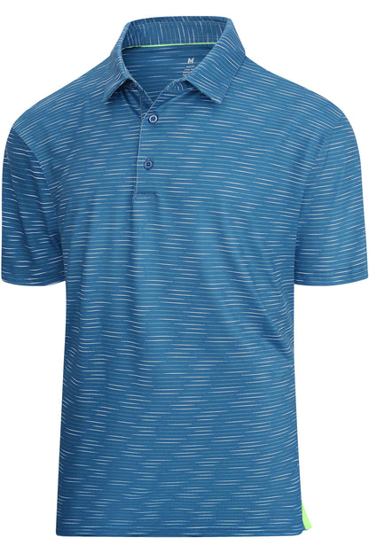 HOTEsabel.C Jacquard Golf Shirts for Men Dry Fit Short Sleeve Collared Polo | Moisture Wicking, Athletic Fit, 4-Way Stretch for Comfort, Wrinkle Free, Lightweight, Ideal for Golf, Casual & Work Wear