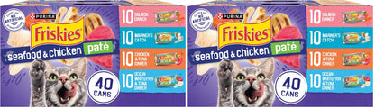 HOTPurina Friskies Pate Wet Cat Food Variety Pack Seafood and Chicken Pate Favorites 40ct VP - (Pack of 40) 5.5 oz. Cans