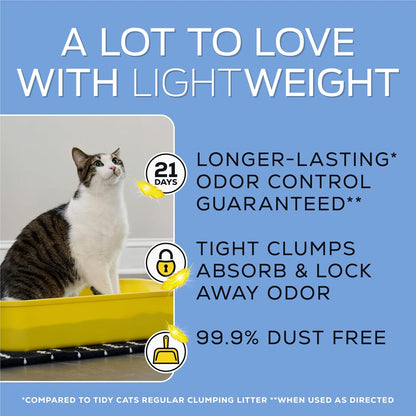 HOTPurina Tidy Cats LightWeight With Glade Clear Springs Multi-Cat, Clumping, Low Dust, Scented Cat litter - 17 lb. Box