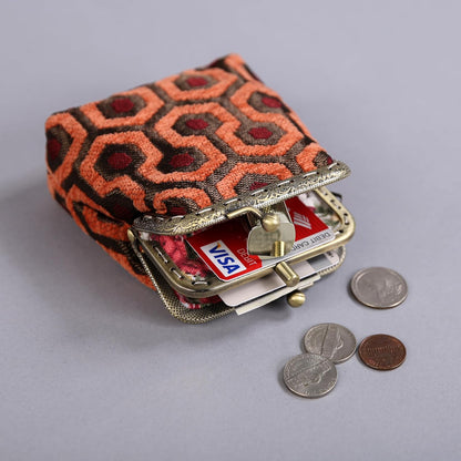 HOTCarpet Bag Double Kiss Clasp Coin Purse Pouch,Vintage Change Wallet Card Holder