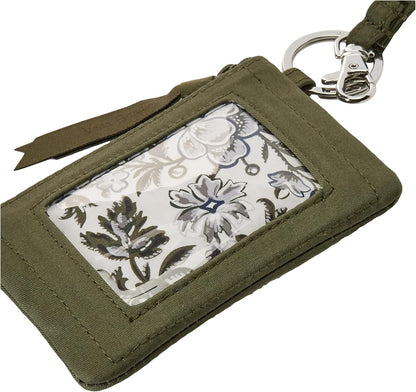 HOTVera Bradley Women's Cotton Zip ID Case and Lanyard Combo