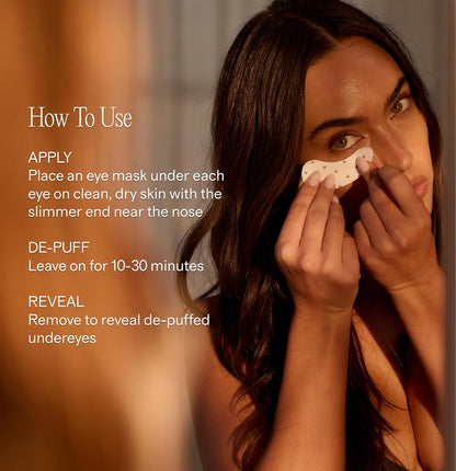 HOT+ Lux Unfiltered Iced Latte Cooling Under Eye Patches - Anti-Slip Caffeine Infused Korean Eye Mask - Reduces Puffiness, Brightens & Hydrates - Niacinamide & Hyaluronic Acid - Vegan - 10 Pairs