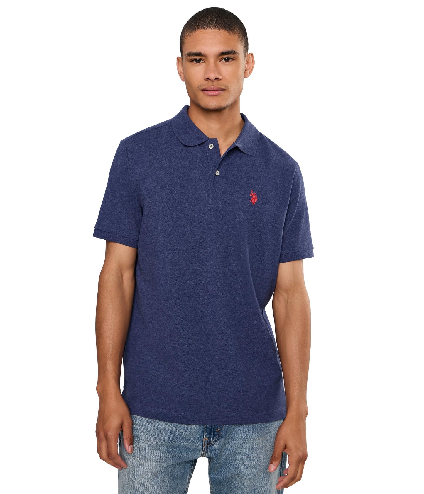 HOTU.S. Polo Assn. Men's Classic Polo Shirt, Two-Button Closure Pique Polo Shirt, Summer Fashion Golf Shirt | Two-Button Closure Pique Polo Shirt, Summer Fashion Golf Shirt