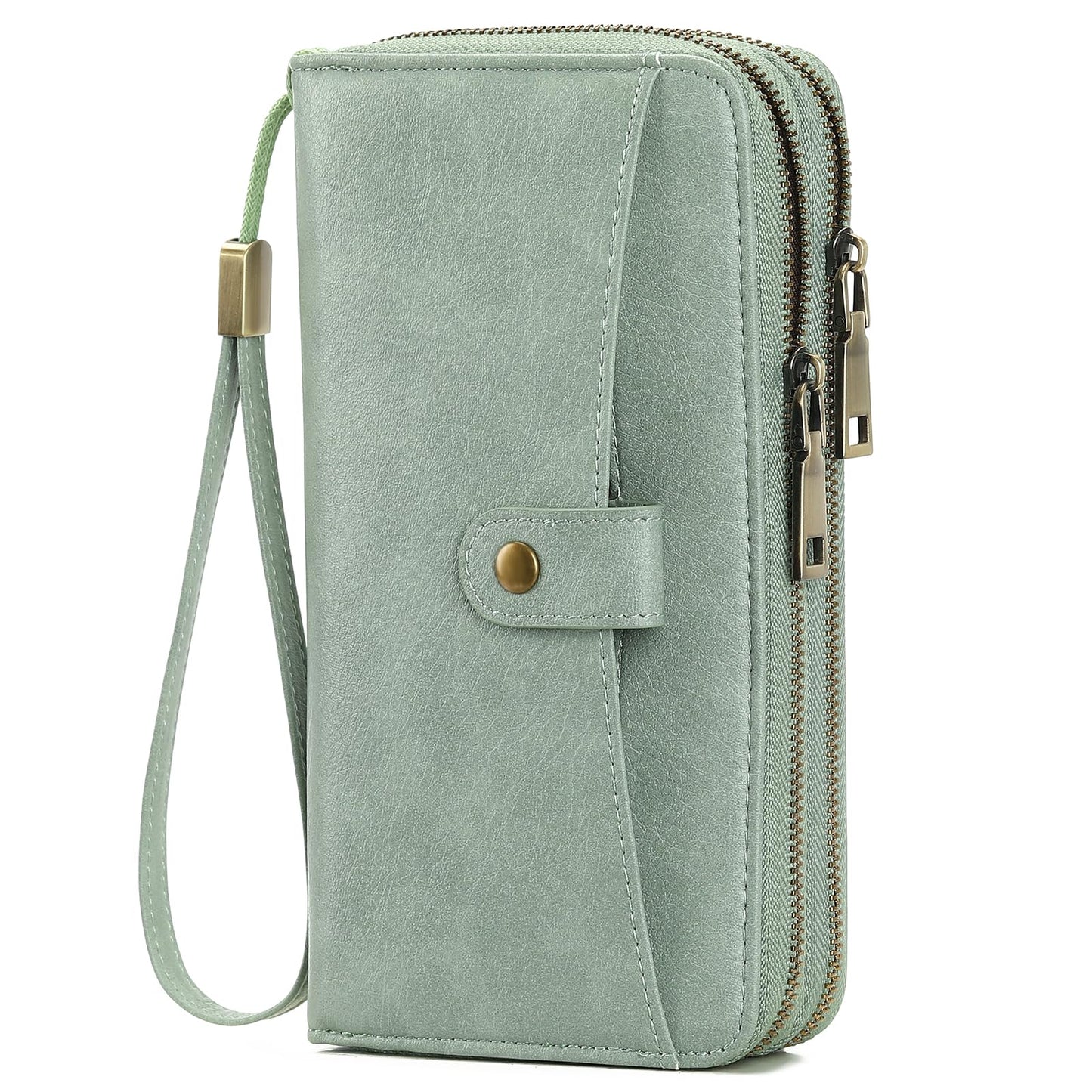 HOTGAEKEAO Wallet for Women Clutch Leather RFID Blocking Wristlet Purse Zip Around Wallets Large Capacity Credit Card Holder