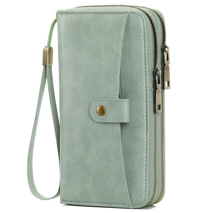 HOTGAEKEAO Wallet for Women Clutch Leather RFID Blocking Wristlet Purse Zip Around Wallets Large Capacity Credit Card Holder