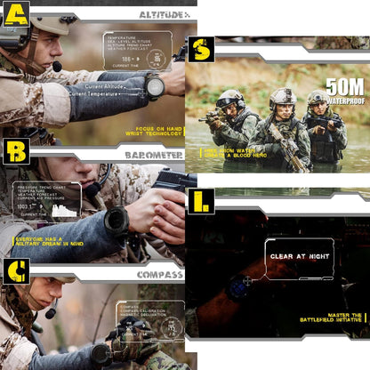 HOTNorth Edge Apache Tactical Sports Watches for Men , Outdoor Survival Military Compass Rock Solid Digital Watches with Durable Band, Steps Tracker Pedometer Calories (Green)…