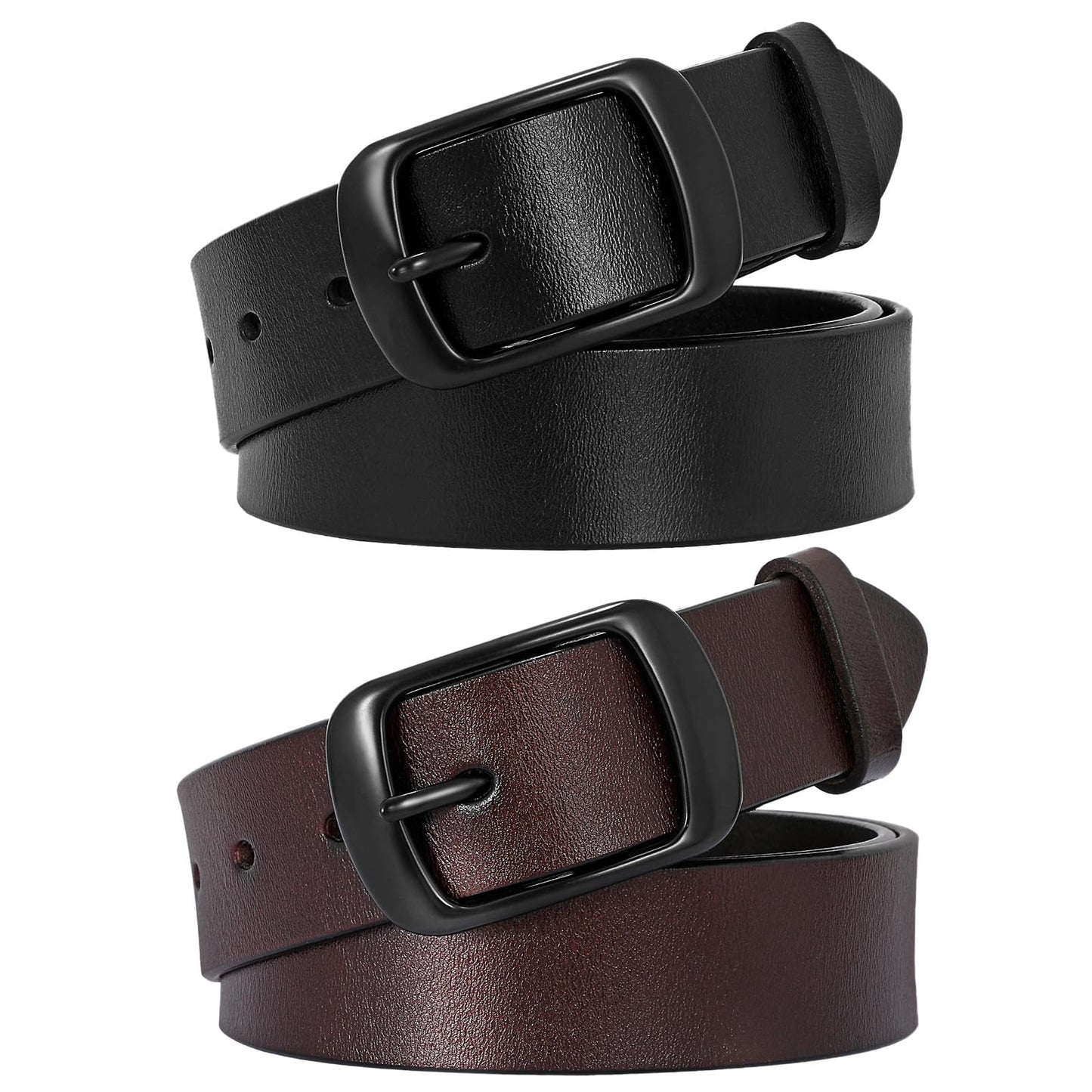 HOTSUOSDEY Women Belts For Jeans Dresses Pants Ladies Leather Waist Belt with Elegant Buckle, Width 1.3"