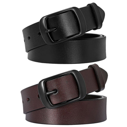 HOTSUOSDEY Women Belts For Jeans Dresses Pants Ladies Leather Waist Belt with Elegant Buckle, Width 1.3"