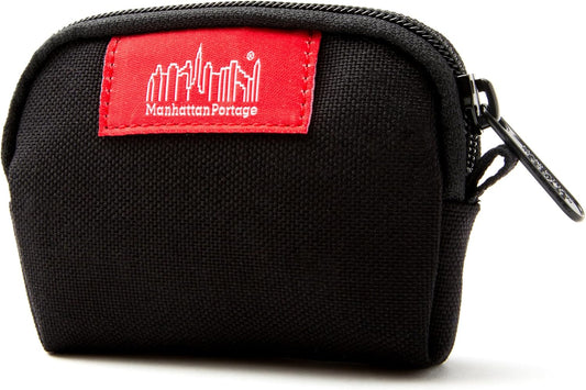 HOTManhattan Portage CORDURA® Coin Purse With Mesh Divider And Zipper Closure for Card ID Jewelry Keys Water Resistant Lightweight Everyday Carry Pouch for Women and Men (Black)