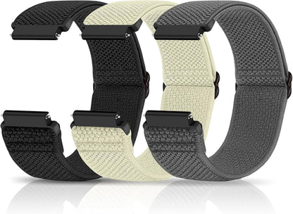 HOTCompatible with 16mm 18mm 19mm 20mm 22mm 24mm Watch Bands Quick Release Replacement Wristband,Adjustable Stretchy Nylon Solo Loop Straps Fabric Braided Sport Elastic Bands for Men Women