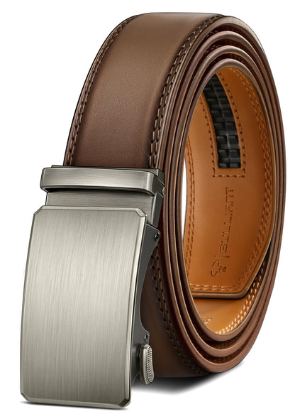 HOTBULLIANT Men's Belt,Brand Ratchet Belt Of Genuine Leather For Gift Men Dress,Size Customized