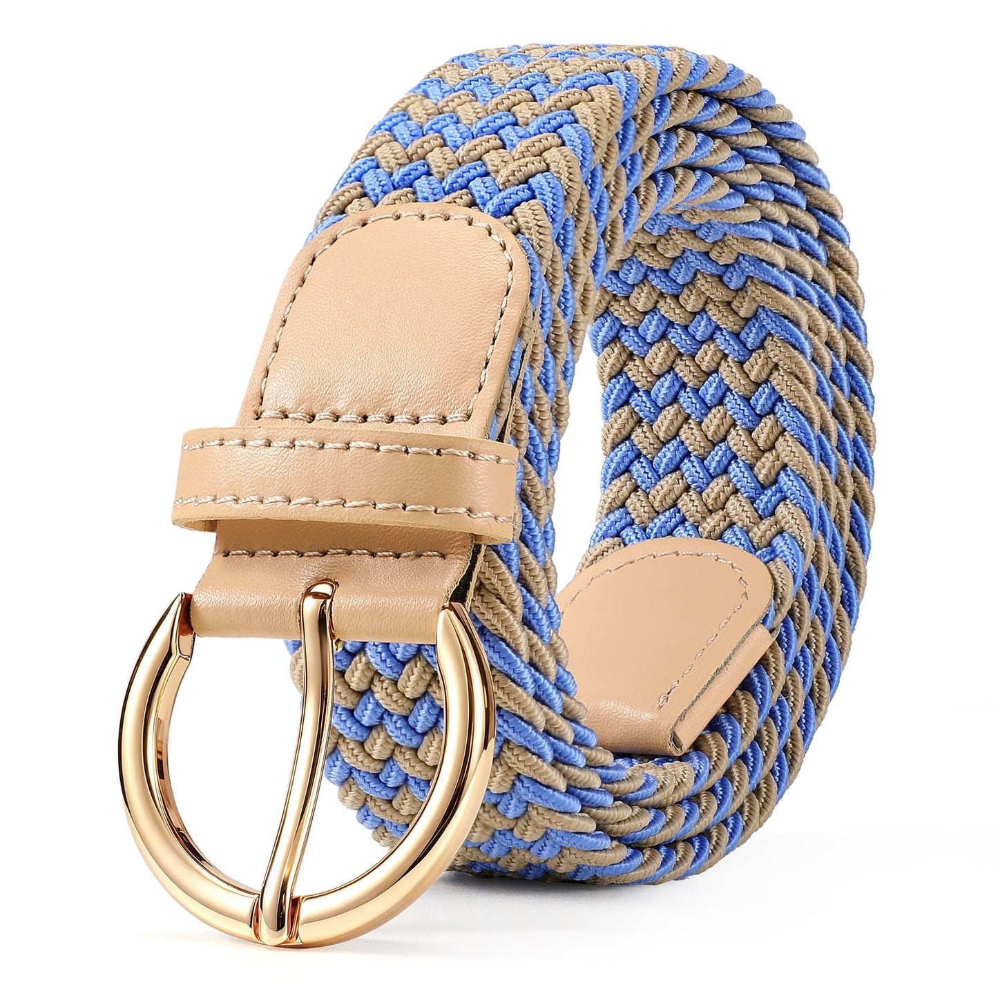 HOTJASGOOD Women Men Braided Woven Elastic Stretch Waist Belt Golf Canvas Fabric Casual Belt for Jeans Pants