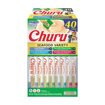 HOTINABA Churu Cat Treats, Lickable, Squeezable Creamy Purée Cat Treat with Green Tea Extract & Taurine, 0.5 Ounces Each Tube, 50 Tubes, Chicken Variety