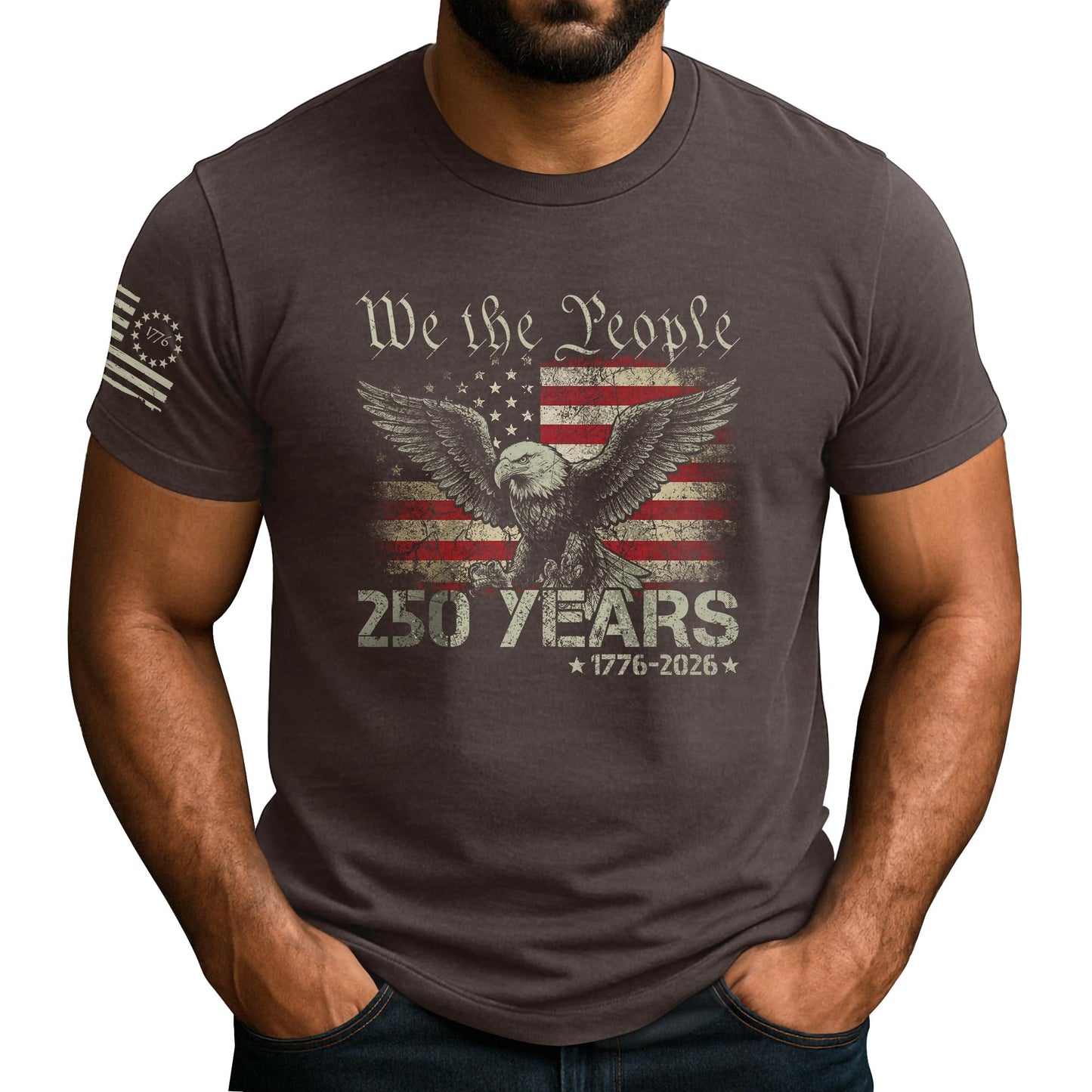 HOT250th Anniversary USA T-Shirt, Patriotic Shirts for Men | This patriotic 1776-2026 shirt honors the historic anniversary milestone, delivering a classic graphic tee for men