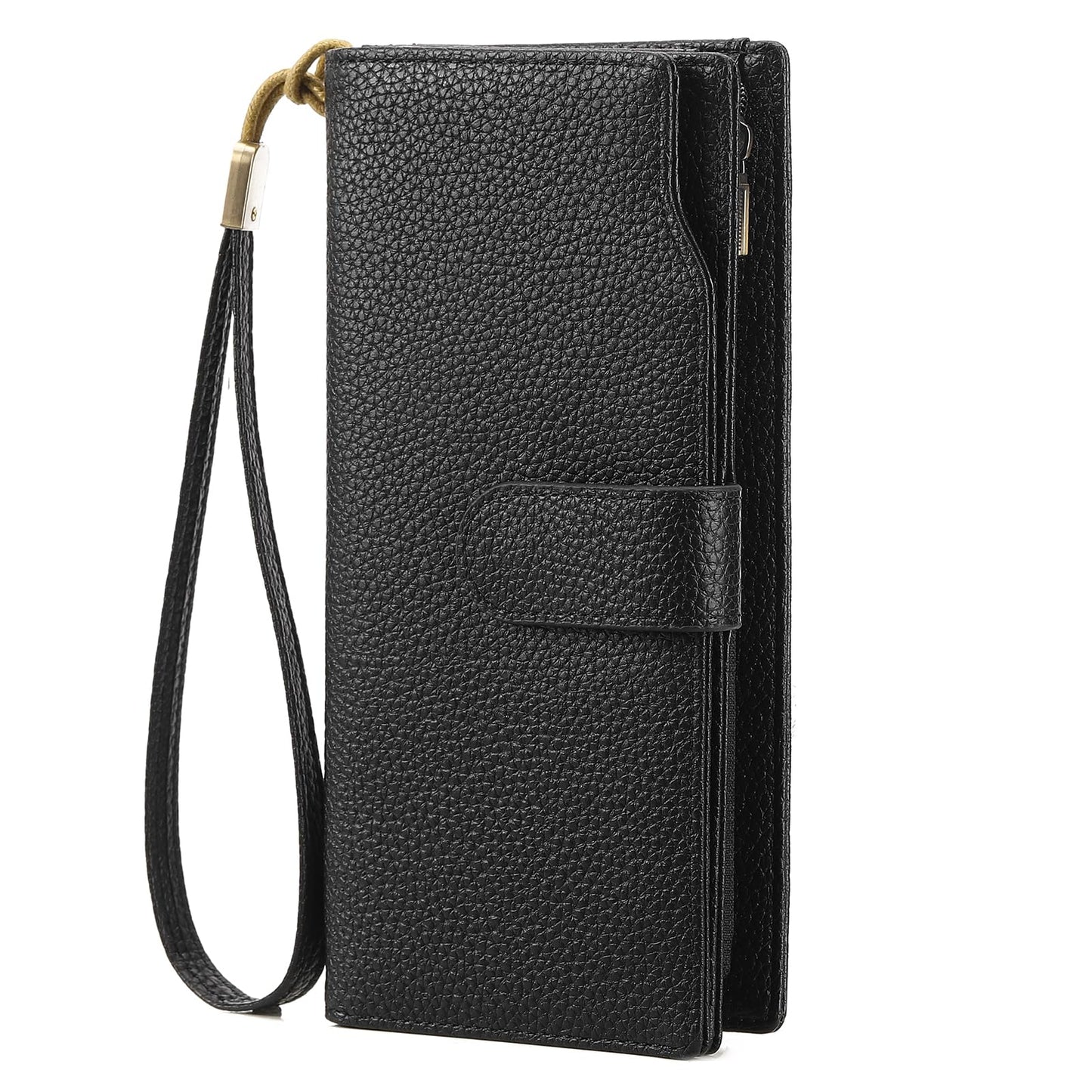 HOTGAEKEAO Womens Wallet RFID Blocking Large Capacity Vegan Leather Card Holder Wristlet Clutch with 32 Card Slots 4 ID Windows