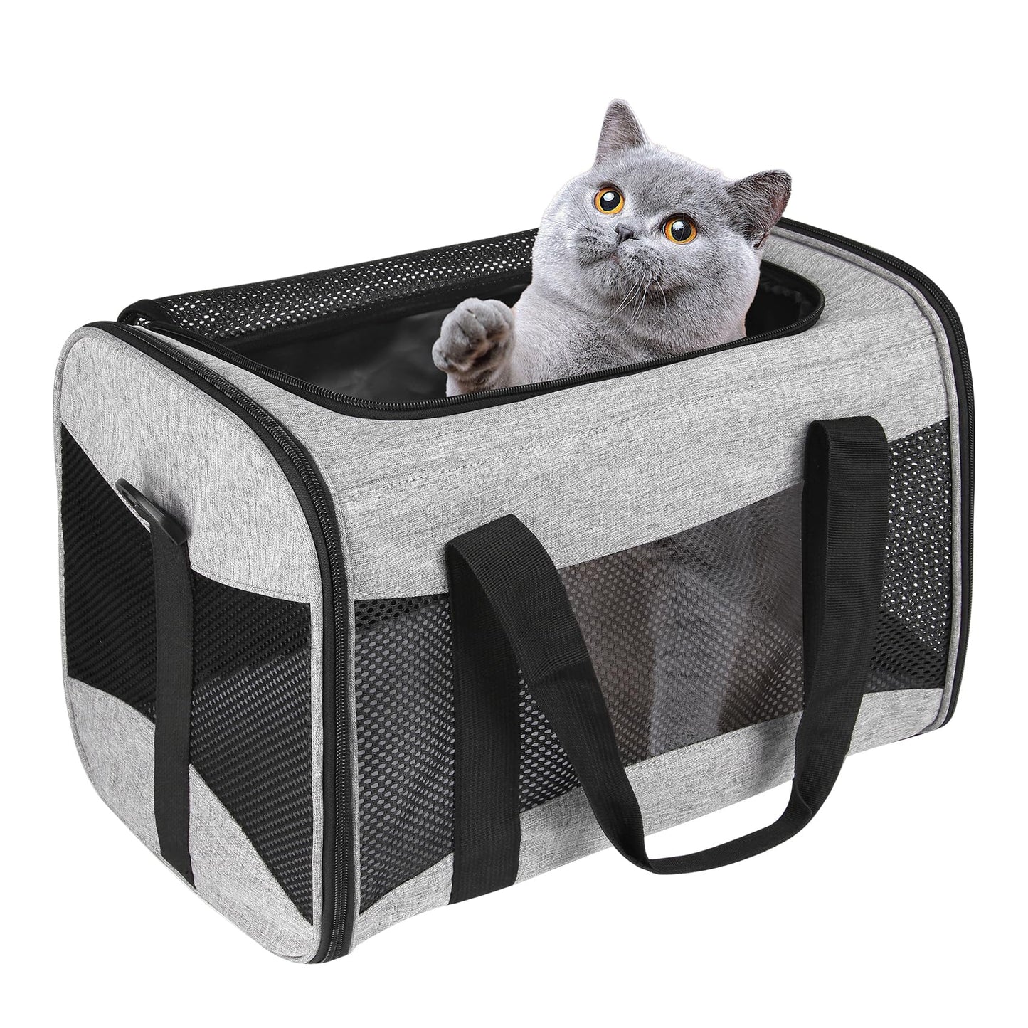 HOTCat Dog Carriers Soft-Sided Pet Carrier Large Cats for Medium Big Cat Small Dog Puppy up to 16lbs TSA Airline Approved Animal Collapsible Cat Carrier Carriers Travel Carrier Cat Bag (17x11x11)