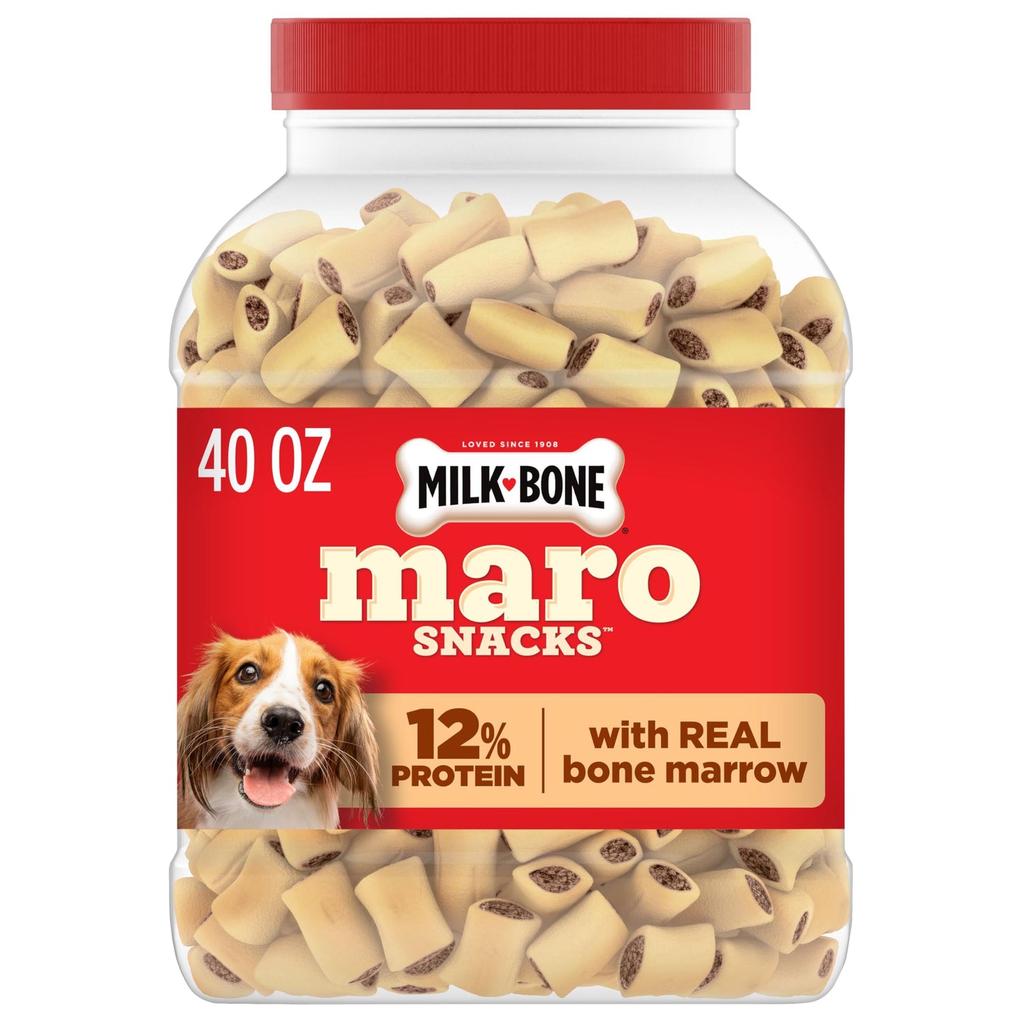 HOTMilk-Bone MaroSnacks Small Dog Treats with Real Bone Marrow, 40 Oz. Canister | Dog treats with 12% protein