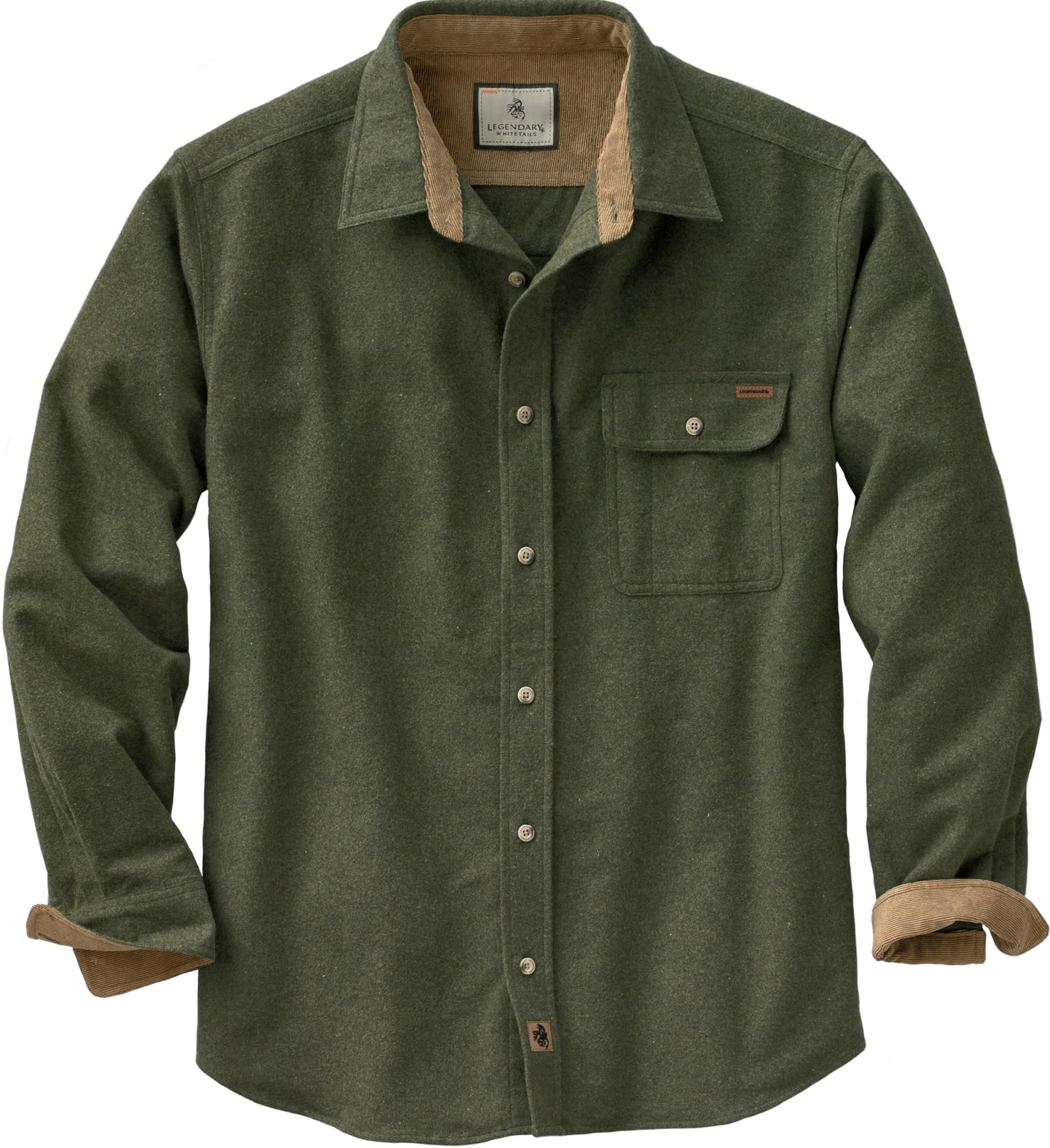 HOTLegendary Whitetails Mens Long Sleeve Button Down 100% Cotton Flannel Shirt