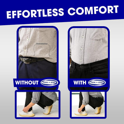 HOTBELTAWAY Tuck N Stay Shirt Stays for Men, Designed to Keep Shirt Tucked All Day, Extra Gripping Elastic Belt, Durable & Discreet, Perfect for Work & Casual Wear, One Size, Designed in USA