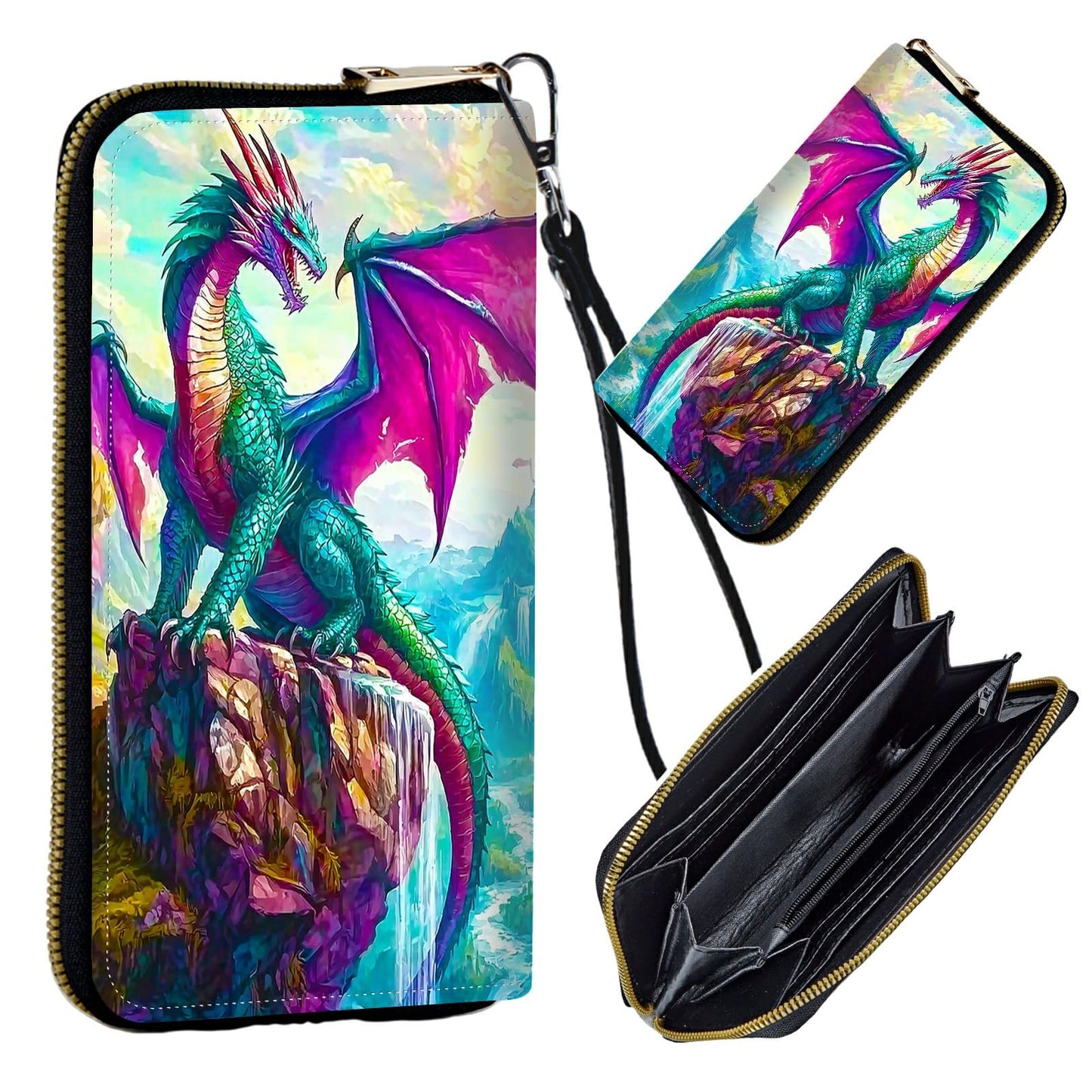 HOTWomen's Wristlet Wallets for Ladies, RFID Blocking Leather Zipper Handbag Clutch Purse Money Holder Organizer for Travel Shopping, Ocean Octopus