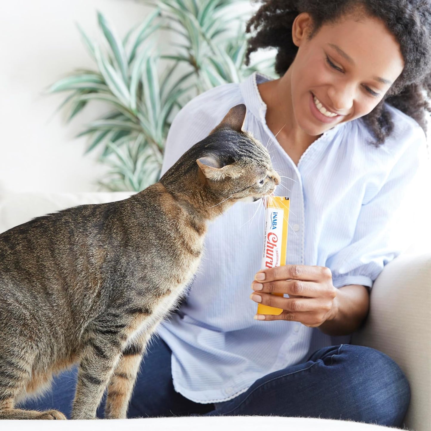 HOTINABA Churu Cat Treats, Lickable, Squeezable Creamy Purée Cat Treat with Green Tea Extract & Taurine, 0.5 Ounces Each Tube, 50 Tubes, Chicken Variety