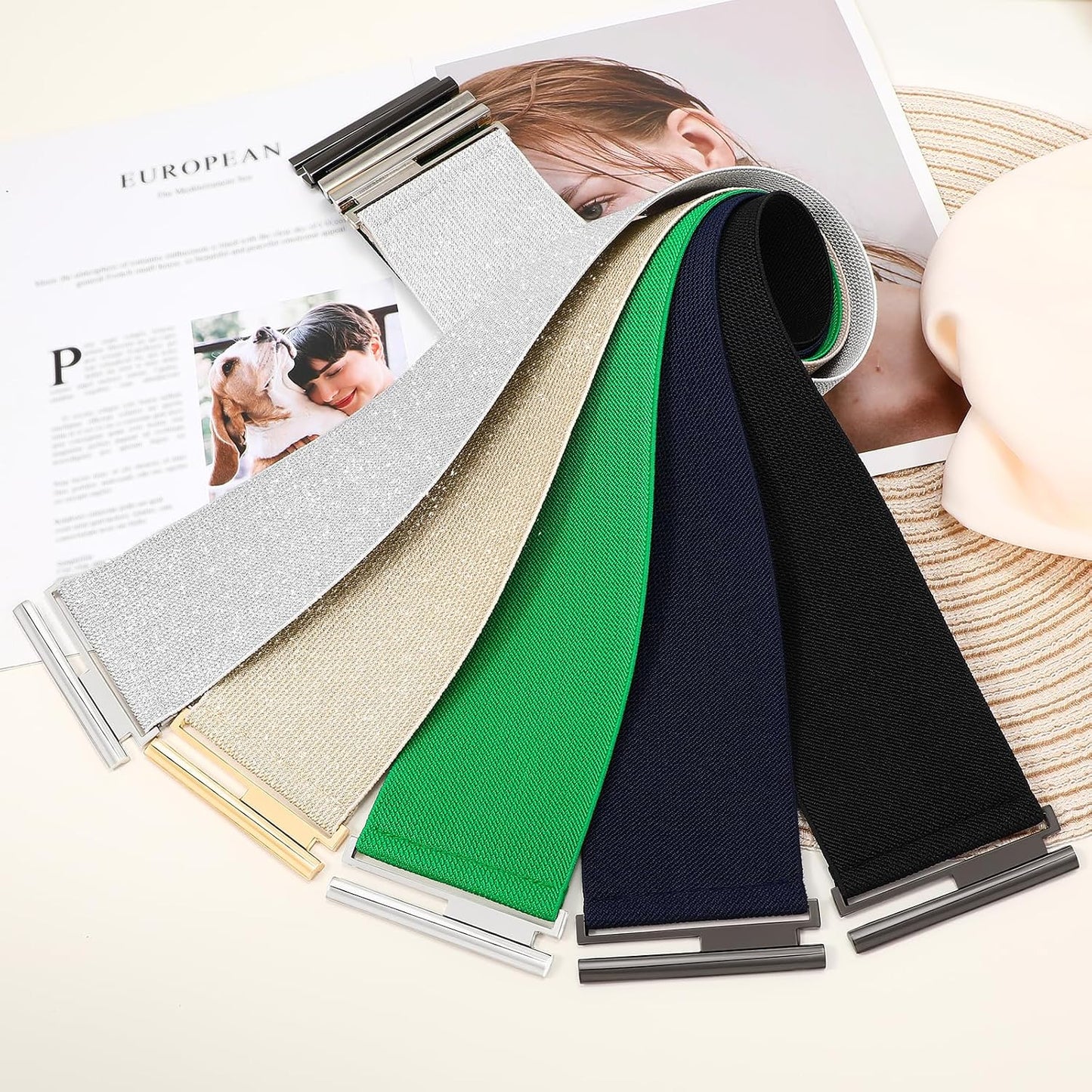 HOTSANSTHS Women Wide Elastic Belts for Dresses Corset Waist Belts Ladies Cinch Belts Thick Stretchy Waistband