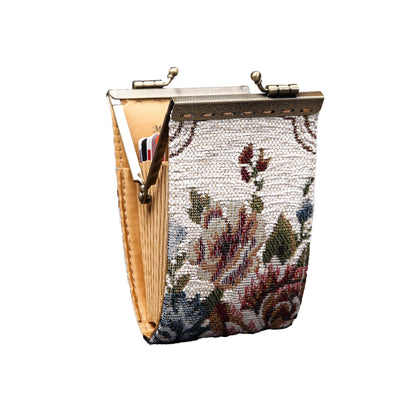 HOTAngelina's Palace Carpet Wallet Vintage Kiss Lock ID Pouch,Clasp Card Holder