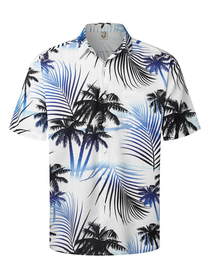 HOTHardaddy Men's Hawaiian Shirt Short Sleeves Coconut Printed Button Down Summer Beach Casual Shirts