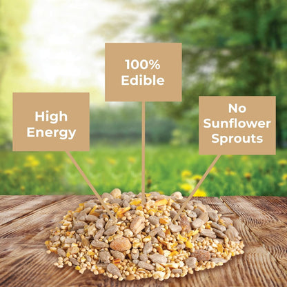 HOTKaytee Wild Bird (No Mess or Waste Free) Food Seed Blend For Blue Jays, Woodpeckers, Juncos, Cardinals, Grosbeaks, Sparrows, and Finches, 10 Pound, (Packaging May Vary)