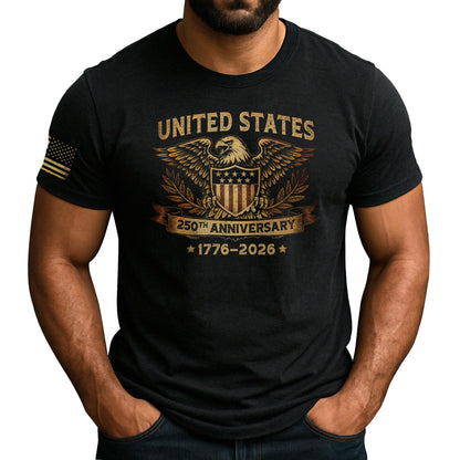 HOT250 Anniversary USA Shirt, USA Eagle Graphic Shirt for Men | Show your pride with these stylish men's patriotic shirts, designed for bold expression and comfortable, everyday wear