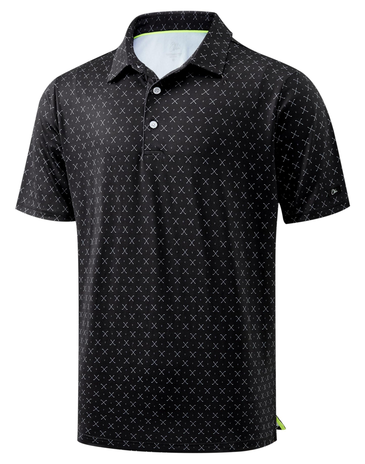 HOTObla Mens Golf Polo Shirts Short Sleeve Dry Fit Performance Moisture Wicking Casual Print Collared Golf Shirts for Men