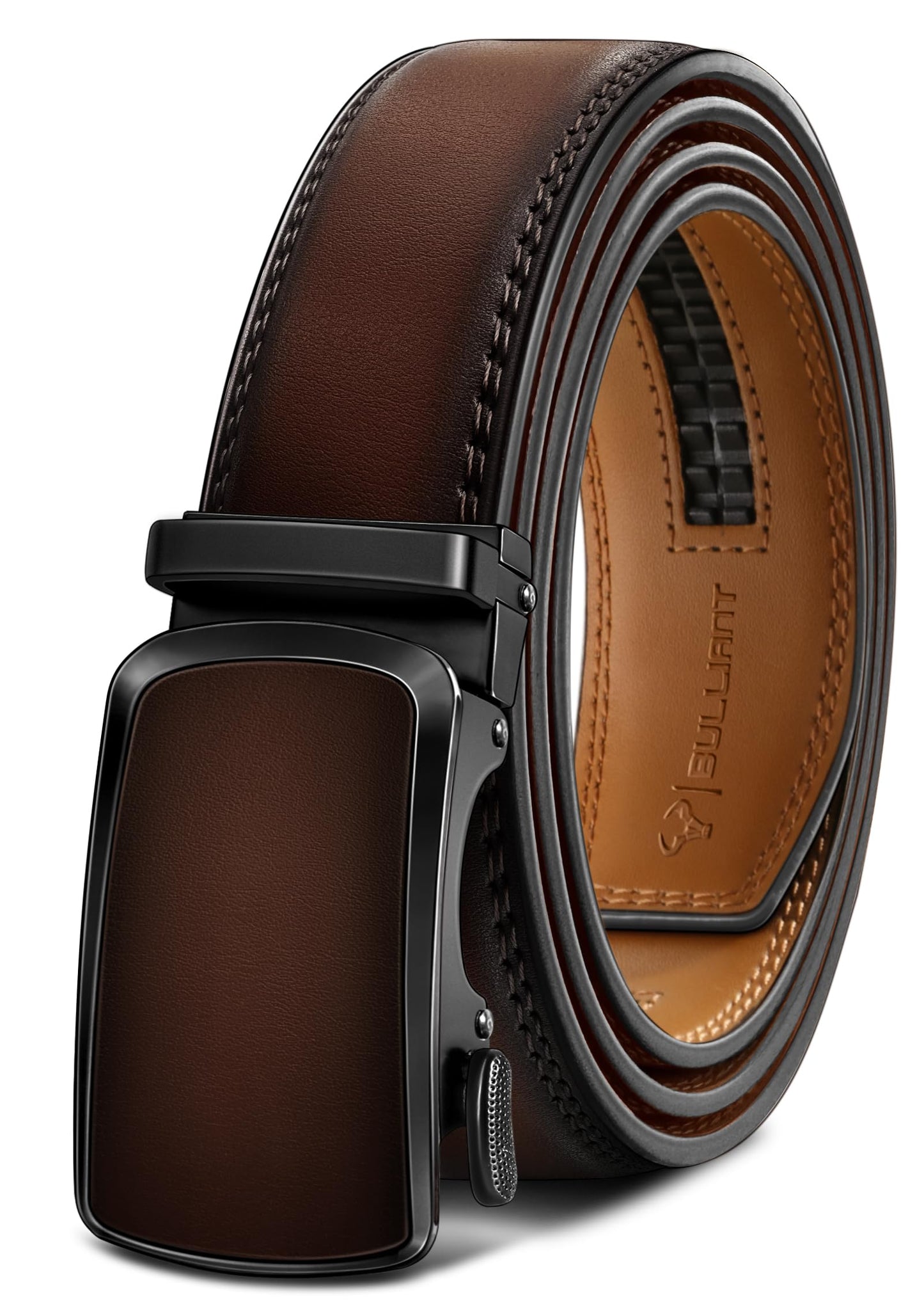 HOTBULLIANT Men's Belt,Brand Ratchet Belt Of Genuine Leather For Gift Men Dress,Size Customized