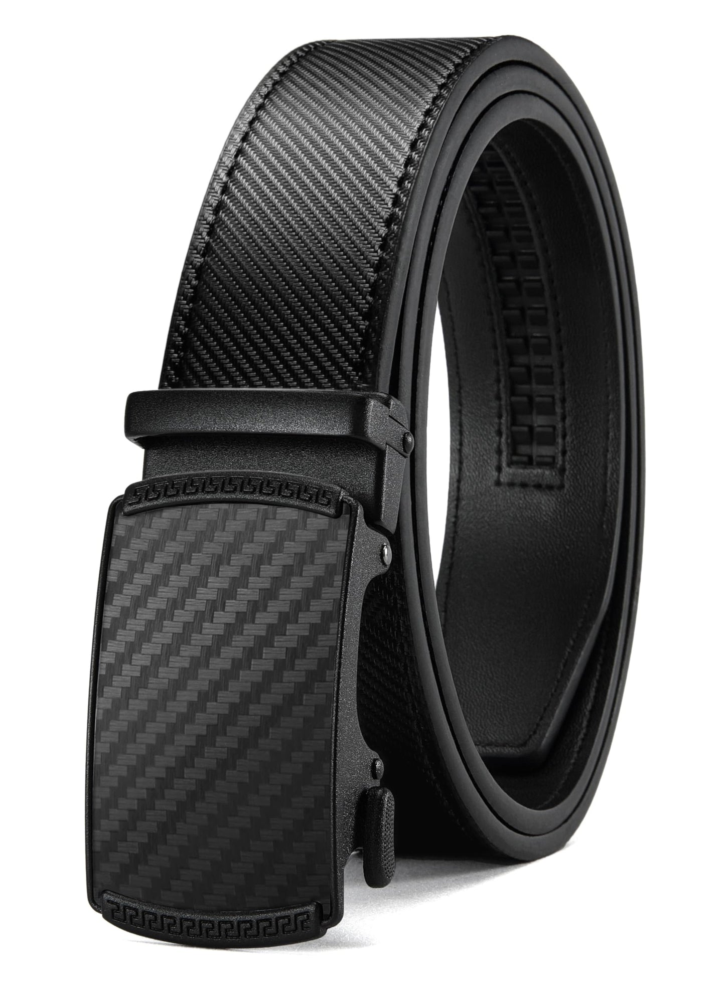 HOTCHAOREN Mens Belt Leather Ratchet Belt - Customizable Fit, Effortless Style (35mm)