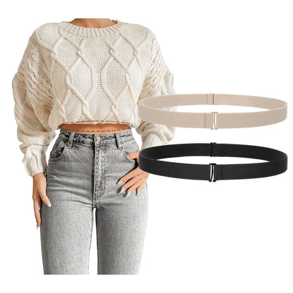 HOTJASGOOD Crop Top Tuck Waist Band Adjustable Band Tucking Sweaters Shirts Elastic Stretch Belts for Women Change Style of Tops