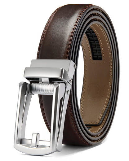 HOTCHAOREN Mens Dress Belt - Ratchet Belt Leather 1 1/4" Comfort Click - Perfect Companion to Mens Dress Shoes