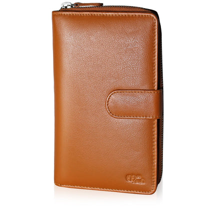 HOTBig Fat RFID Blocking Leather Organizer Checkbook Wallets For Women - Clutch