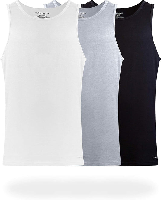 HOTPair of Thieves Men Super Soft Tank Top | Undershirt for Men | Soft, Breathable, Cotton Blend Fabric | Layering & Daily Wear