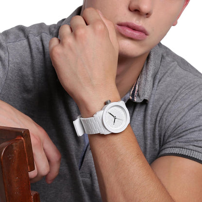 HOTDiesel Double Down Silicone Three-Hand Analog Men's Watch, Big Face Watch for Men