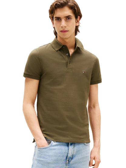 HOTTommy Hilfiger Men's Short Sleeve Polo Shirts in Slim Fit with Stretch and Organic Pique Cotton