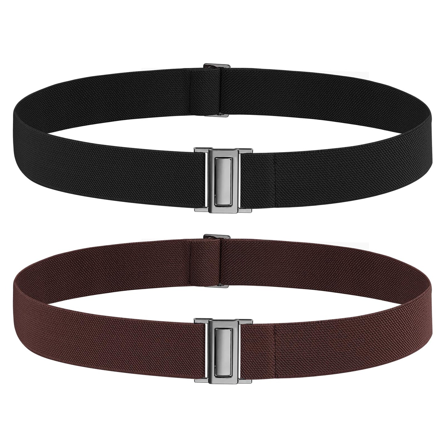 HOTNo Show Elastic Belts for Women with Invisible Flat Buckle Stretch Web Strap Belt for Jeans Pants Dresses