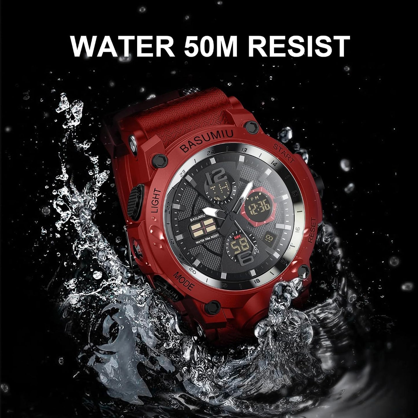 HOTGold Military Dive Tactical Digital Man Watches for Men Nice Luxury Waterproof Diver Mens Watches Work Black Sports