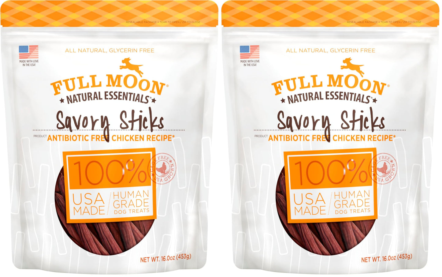 HOTFull Moon All Natural Human Grade Dog Treats, Essential Beef Savory Sticks, 22 Ounce, 1.375 Pound (Pack of 1)