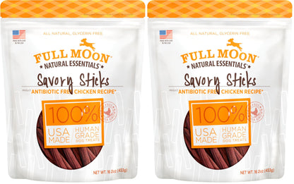 HOTFull Moon All Natural Human Grade Dog Treats, Essential Beef Savory Sticks, 22 Ounce, 1.375 Pound (Pack of 1)