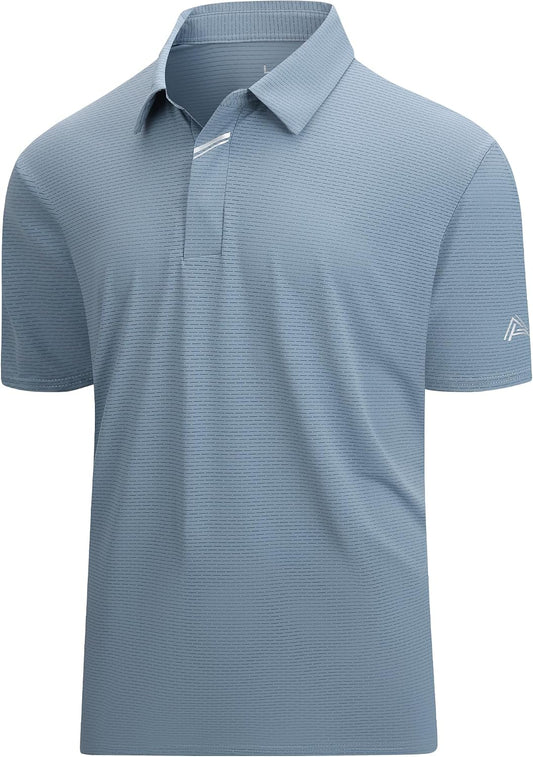HOTEsabel.C Jacquard Golf Shirts for Men Dry Fit Short Sleeve Collared Polo | Moisture Wicking, Athletic Fit, 4-Way Stretch for Comfort, Wrinkle Free, Lightweight, Ideal for Golf, Casual & Work Wear